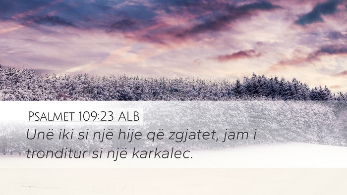 Psalmet 109:23 ALB Desktop Wallpaper - Unë iki si një hije që zgjatet, jam i - Desktop Bible Verse Wallpaper