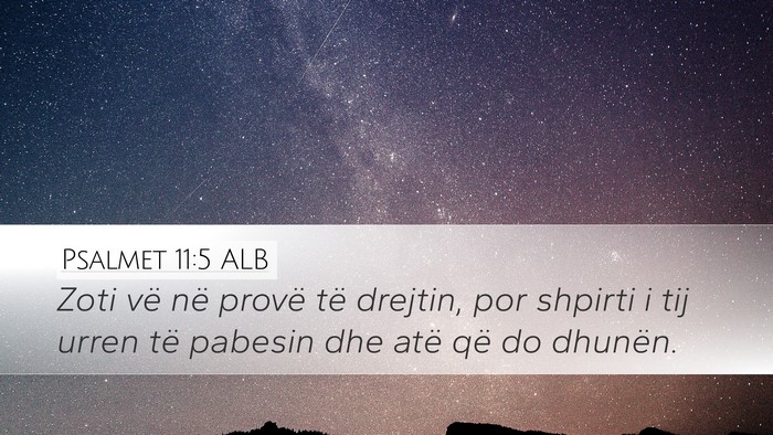 Psalmet 11:5 ALB Bible Verse Image