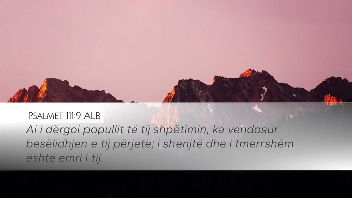 Psalmet 111:9 ALB Bible Verse Image