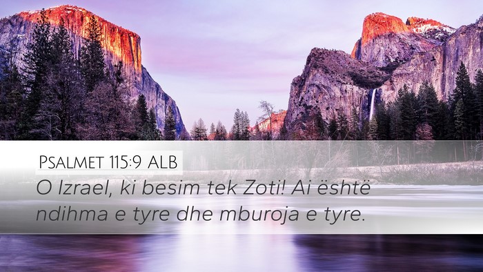 Psalmet 115:9 ALB Desktop Wallpaper - O Izrael, ki besim tek Zoti! Ai është ndihma e - Desktop Bible Verse Wallpaper