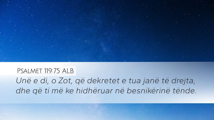 Psalmet 119:75 ALB Bible Verse Image