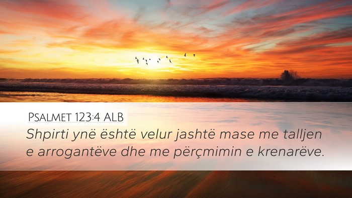 Psalmet 123:4 ALB Desktop Wallpaper - Shpirti ynë është velur jashtë mase me - Desktop Bible Verse Wallpaper