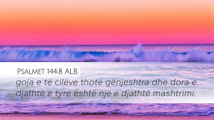 Psalmet 144:8 ALB Bible Verse Image