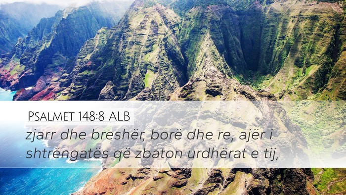 Psalmet 148:8 ALB Desktop Wallpaper - zjarr dhe breshër, borë dhe re, ajër i - Desktop Bible Verse Wallpaper