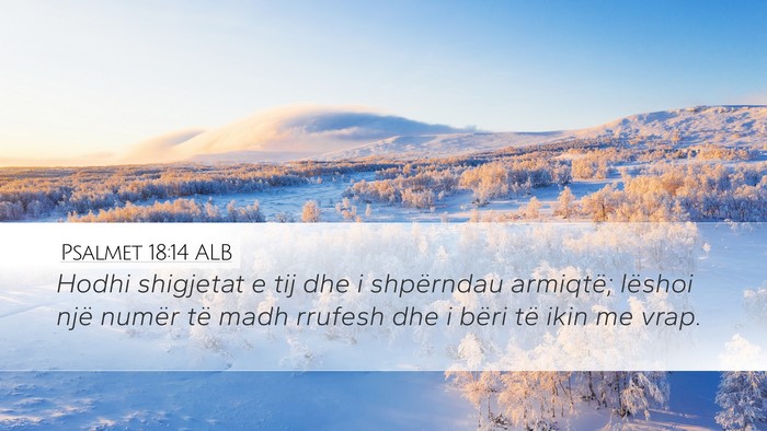 Psalmet 18:14 ALB Bible Verse Image