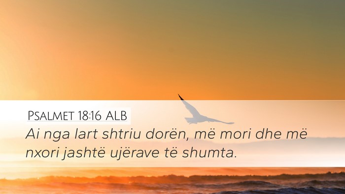 Psalmet 18:16 ALB Bible Verse Image