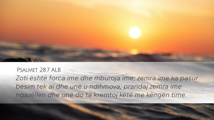 Psalmet 28:7 ALB Bible Verse Image