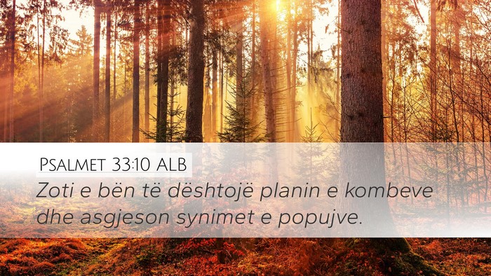 Psalmet 33:10 ALB Bible Verse Image