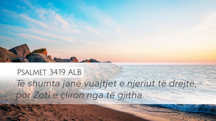 Psalmet 34:19 ALB Bible Verse Image