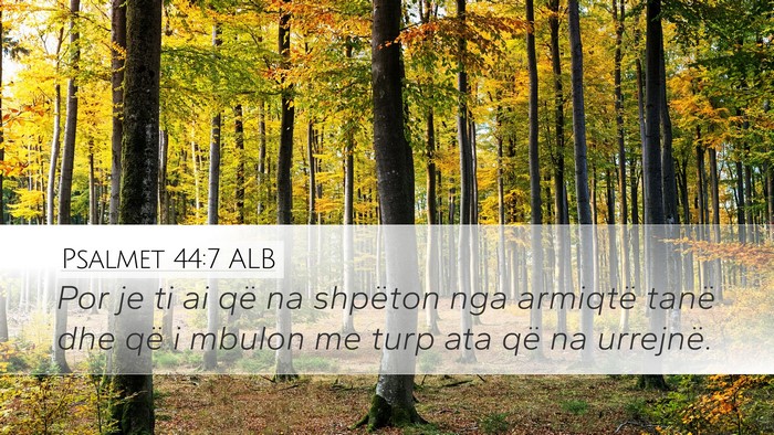 Psalmet 44:7 ALB Desktop Wallpaper - Por je ti ai që na shpëton nga armiqtë tanë - Desktop Bible Verse Wallpaper