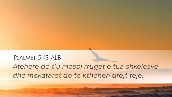 Psalmet 51:13 ALB Desktop Wallpaper - Atëherë do t’u mësoj rrugët e tua - Desktop Bible Verse Wallpaper