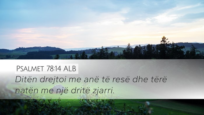 Psalmet 78:14 ALB Desktop Wallpaper - Ditën drejtoi me anë të resë dhe tërë - Desktop Bible Verse Wallpaper