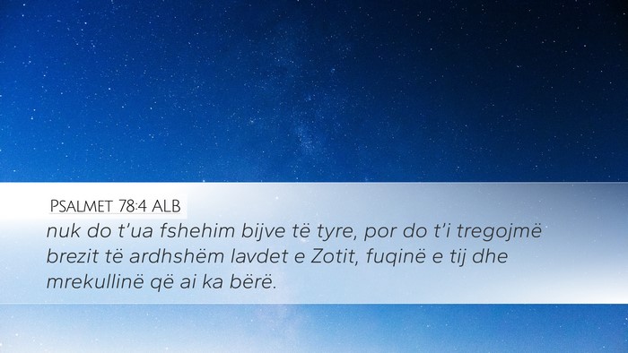 Psalmet 78:4 ALB Bible Verse Image