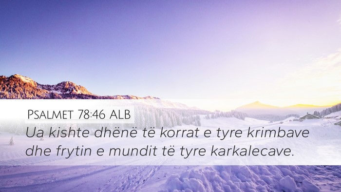 Psalmet 78:46 ALB Desktop Wallpaper - Ua kishte dhënë të korrat e tyre krimbave dhe - Desktop Bible Verse Wallpaper