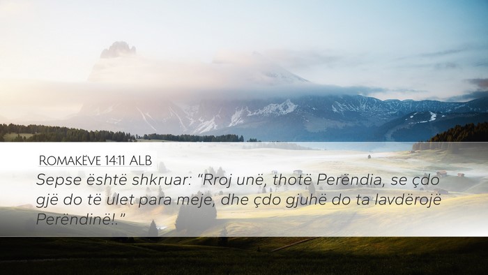 Romakëve 14:11 ALB Bible Verse Image