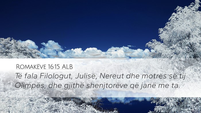 Romakëve 16:15 ALB Bible Verse Image