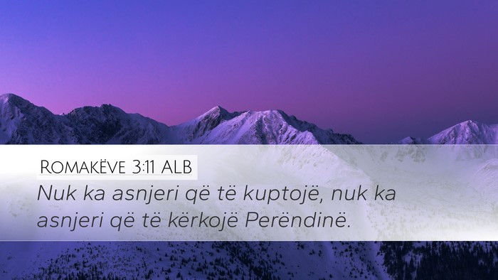 Romakëve 3:11 ALB Bible Verse Image