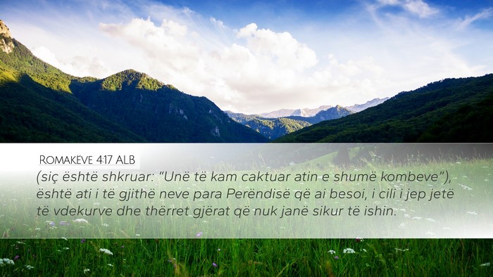 Romakëve 4:17 ALB Bible Verse Image