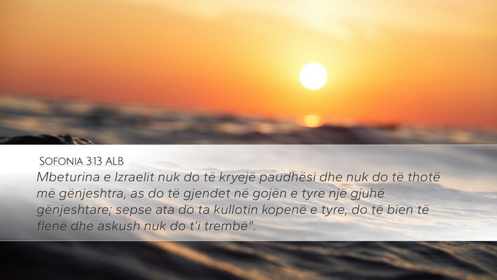 Sofonia 3:13 ALB Desktop Wallpaper - Mbeturina e Izraelit nuk do të kryejë paudhësi - Desktop Bible Verse Wallpaper