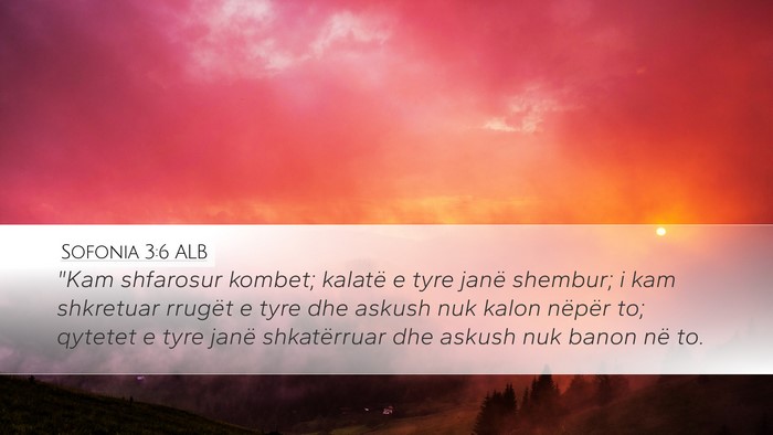 Sofonia 3:6 ALB Bible Verse Image