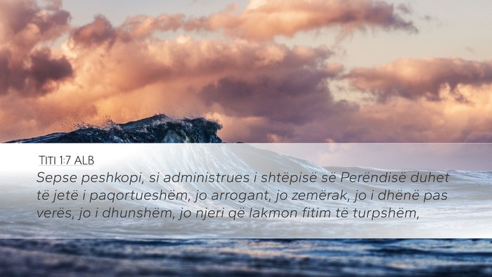 Titi 1:7 ALB Bible Verse Image