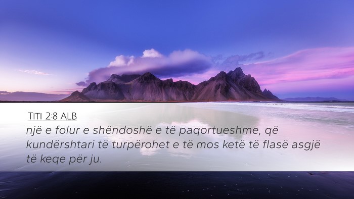 Titi 2:8 ALB Bible Verse Image