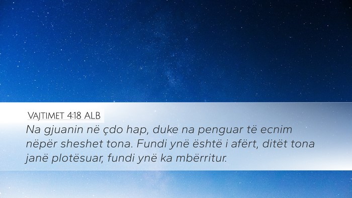 Vajtimet 4:18 ALB Bible Verse Image