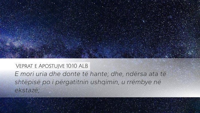 Veprat e Apostujve 10:10 ALB Bible Verse Image