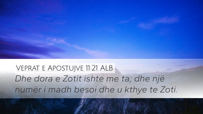 Veprat e Apostujve 11:21 ALB Bible Verse Image