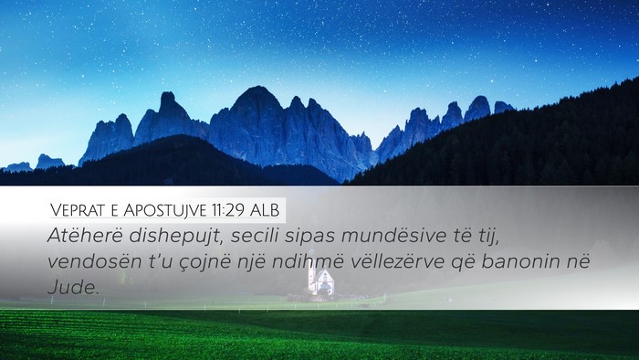 Veprat e Apostujve 11:29 ALB Bible Verse Image