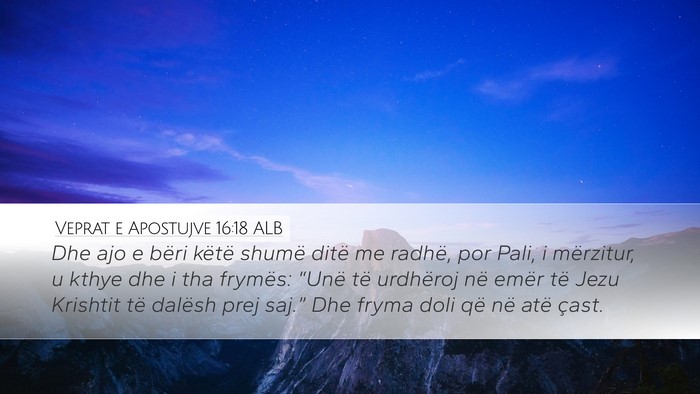 Veprat e Apostujve 16:18 ALB Bible Verse Image