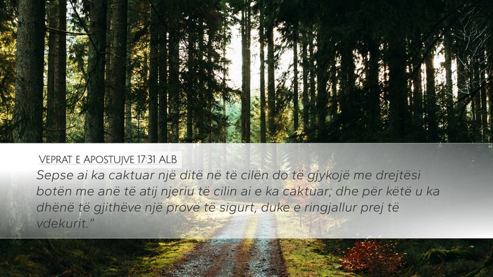 Veprat e Apostujve 17:31 ALB Bible Verse Image