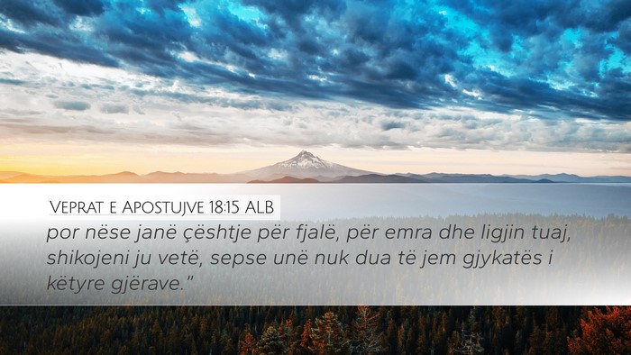 Veprat e Apostujve 18:15 ALB Bible Verse Image