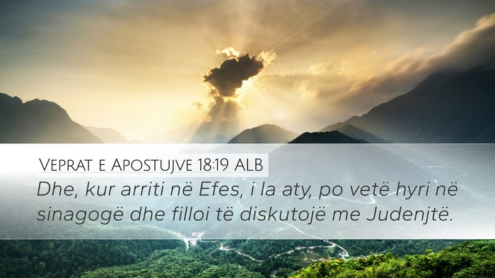 Veprat e Apostujve 18:19 ALB Bible Verse Image