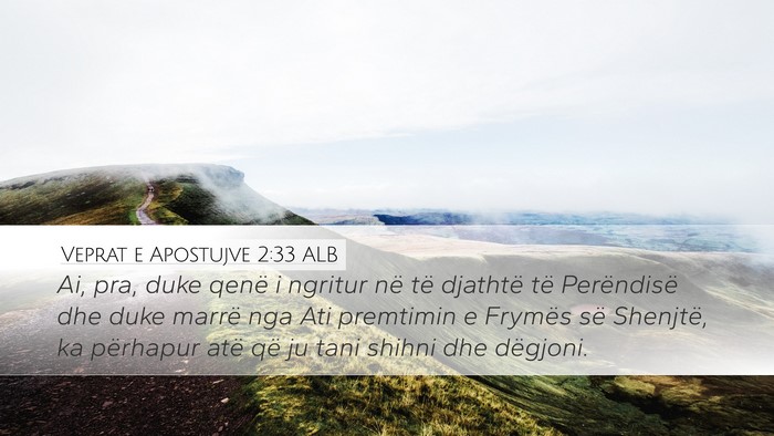 Veprat e Apostujve 2:33 ALB Bible Verse Image