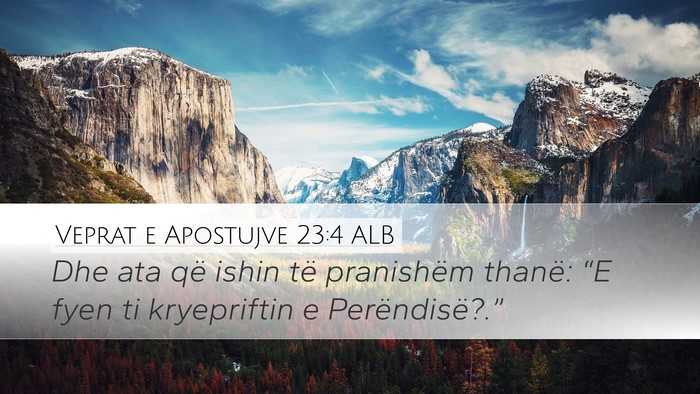 Veprat e Apostujve 23:4 ALB Desktop Wallpaper - Dhe ata që ishin të pranishëm thanë: “E - Desktop Bible Verse Wallpaper