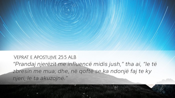 Veprat e Apostujve 25:5 ALB Bible Verse Image