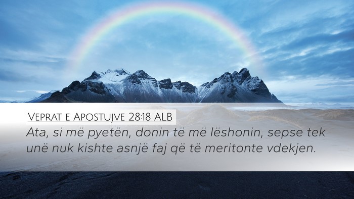 Veprat e Apostujve 28:18 ALB Bible Verse Image