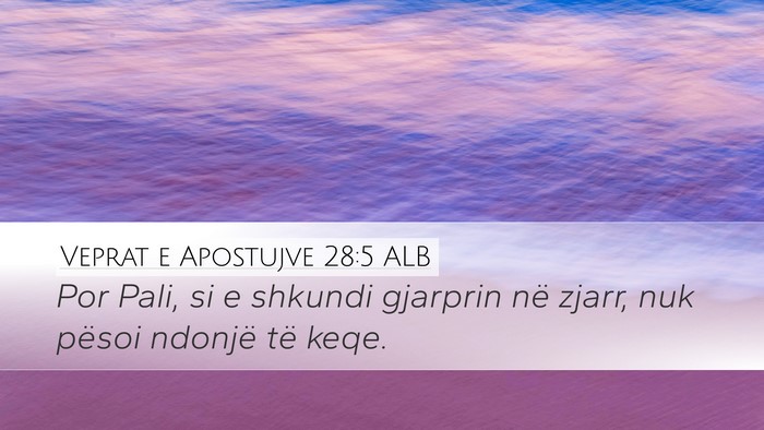 Veprat e Apostujve 28:5 ALB Bible Verse Image