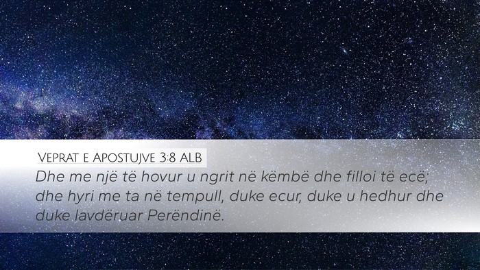 Veprat e Apostujve 3:8 ALB Desktop Wallpaper - Dhe me një të hovur u ngrit në këmbë dhe - Desktop Bible Verse Wallpaper