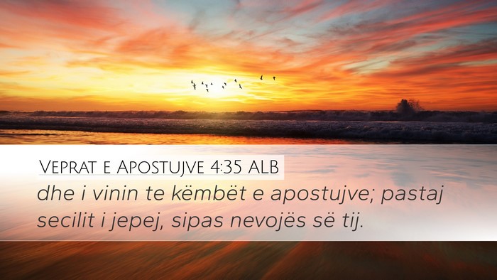 Veprat e Apostujve 4:35 ALB Bible Verse Image