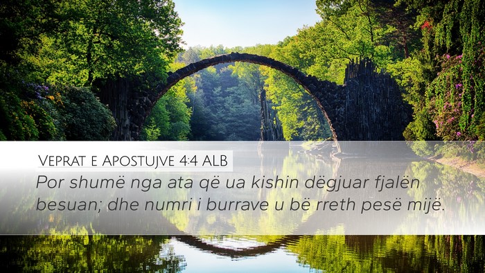 Veprat e Apostujve 4:4 ALB Bible Verse Image