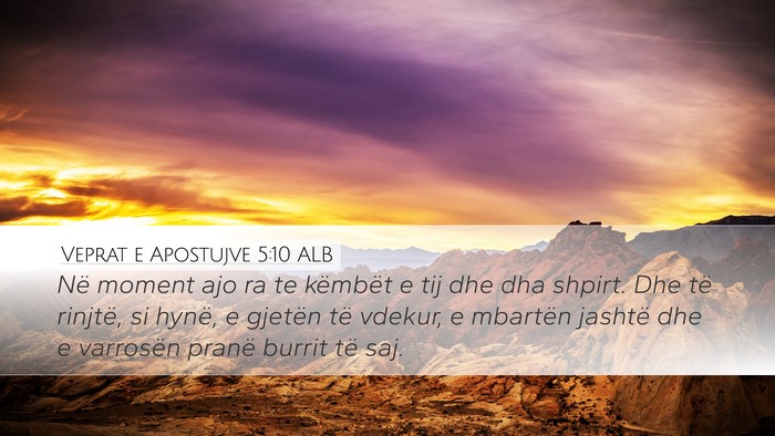 Veprat e Apostujve 5:10 ALB Bible Verse Image