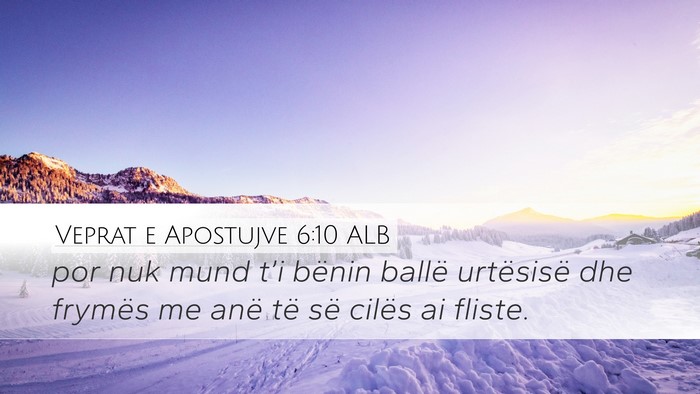 Veprat e Apostujve 6:10 ALB Bible Verse Image