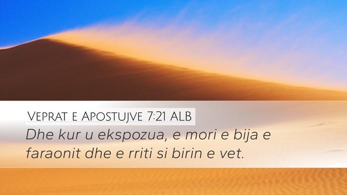 Veprat e Apostujve 7:21 ALB Bible Verse Image