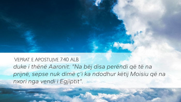 Veprat e Apostujve 7:40 ALB Bible Verse Image