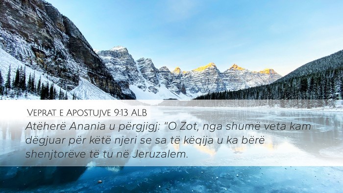 Veprat e Apostujve 9:13 ALB Bible Verse Image