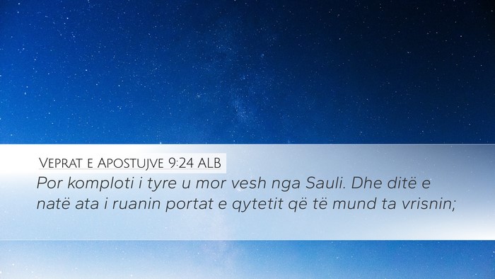 Veprat e Apostujve 9:24 ALB Bible Verse Image