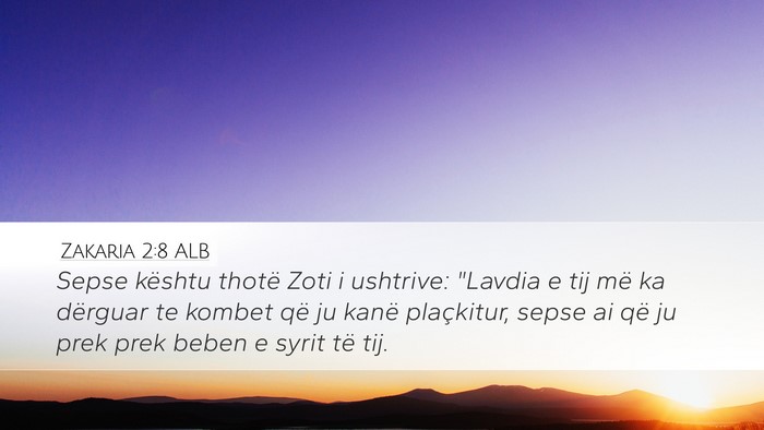 Zakaria 2:8 ALB Bible Verse Image