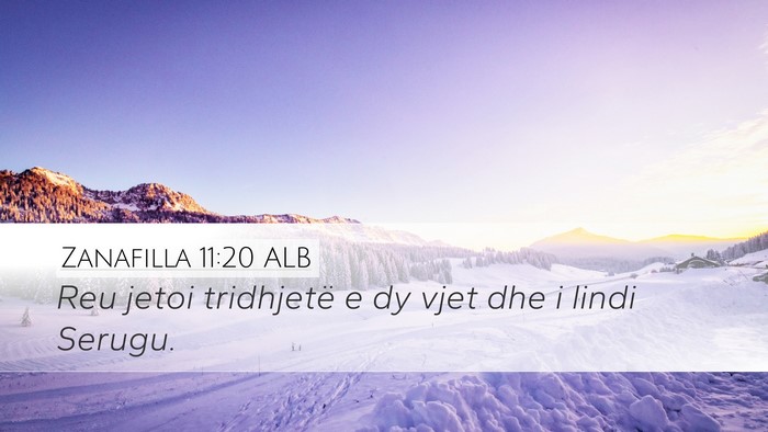 Zanafilla 11:20 ALB Desktop Wallpaper - Reu jetoi tridhjetë e dy vjet dhe i lindi - Desktop Bible Verse Wallpaper